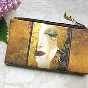 Сумки и аксессуары handmade. Livemaster - original item Cosmetic Bag, Klimt bag, phone bag, bridesmaid clutch, Golden Tears. Handmade.