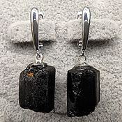 Украшения handmade. Livemaster - original item Earrings: natural black tourmaline sherl. Handmade.