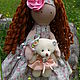 шебби декор шебби шик кукла в салатовом шатенка кукла с кудрявыми волосами куколка на счастье кукла для девочки подарок на день рождения