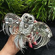 Украшения handmade. Livemaster - original item Brooch pin made of beads Owl. The bird is handmade with your own hands. Handmade.