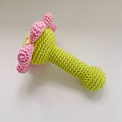 Работы для детей, handmade. Livemaster - original item Knitted rattle Flower on the leg. Handmade.