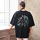 Long black T-shirt with embroidery. T-shirts. NATALINI. My Livemaster. Фото №7