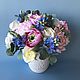 Large bouquet with pink peonies, roses, hyacinths. polymer clay. Composition. Flowesforever. Online shopping on My Livemaster.  Фото №2