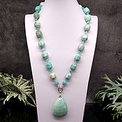 Украшения handmade. Livemaster - original item Amazonite natural stone necklace beads large with a pendant. Handmade.