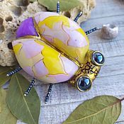 SUMMER. Necklace made of polymer clay in boho style