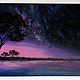 Starry night in Savannah. Fluorescent oil painting 30/40, Pictures, Armavir,  Фото №1