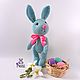Toy plush Bunny Trot knitted plush toy rabbit, Stuffed Toys, Volokolamsk,  Фото №1