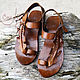 Кожаные сандалии "Boho Leaf". Сандалии. HolyCowChic. Ярмарка Мастеров.  Фото №4