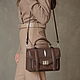 Women's brown sea Stingray leather bag, beautiful bag, Classic Bag, St. Petersburg,  Фото №1