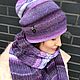 Hat and scarf set Violet/Lilac. Headwear Sets. irinamakatukha (IrinaMakatukha). My Livemaster. Фото №5