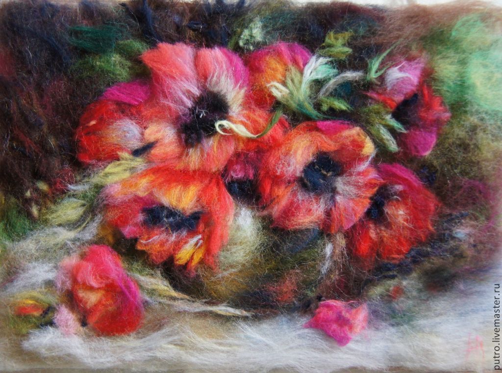 Картины из шерсти мастер класс. Шерстяная акварель Эммы Пшеничниковой. Рисование шерстью.