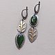 Серьги с хромдиопсидом, серебро 925, латунь. Серьги классические. EMerald Jewelry. Ярмарка Мастеров.  Фото №6