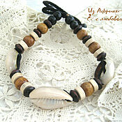 Украшения handmade. Livemaster - original item Bracelets with three shells Kauri landscape. Handmade.