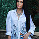 Embroidered blouse 'Birds in the grass' hand-painted shirt, Blouses, Vinnitsa,  Фото №1
