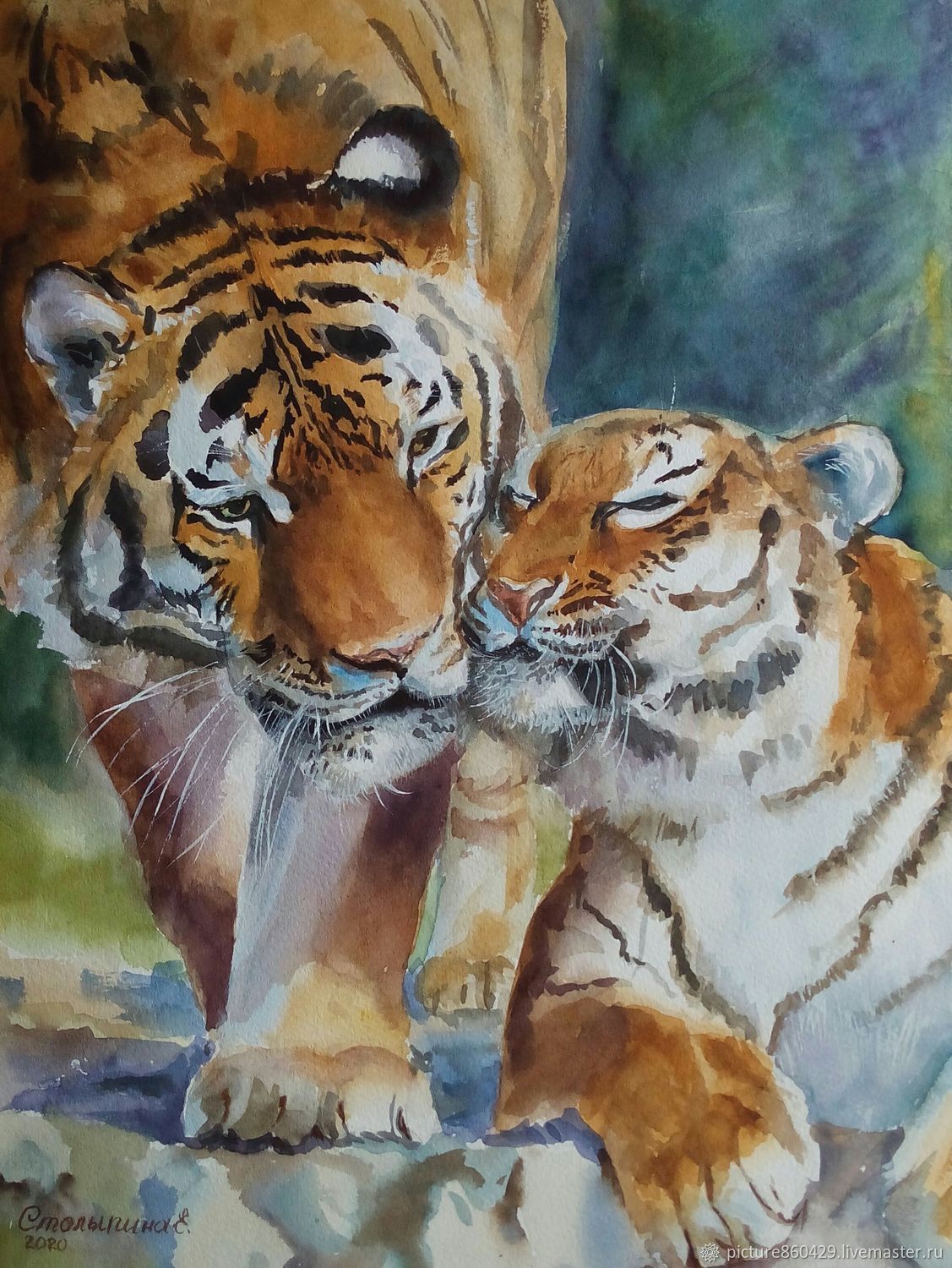 Тигр живопись