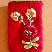 Валяная сумка женская с цветочным декором Летнее настроение