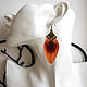 Vintage Set of Earrings and Pendant made of Resin Orange Lily Petals. Jewelry Sets. WonderLand. My Livemaster. Фото №6