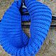 Вязаный шарф-снуд в один оборот голубой, Шарфы, Санкт-Петербург,  Фото №1