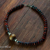 Украшения handmade. Livemaster - original item Asymmetric coconut and wood beads. Handmade.
