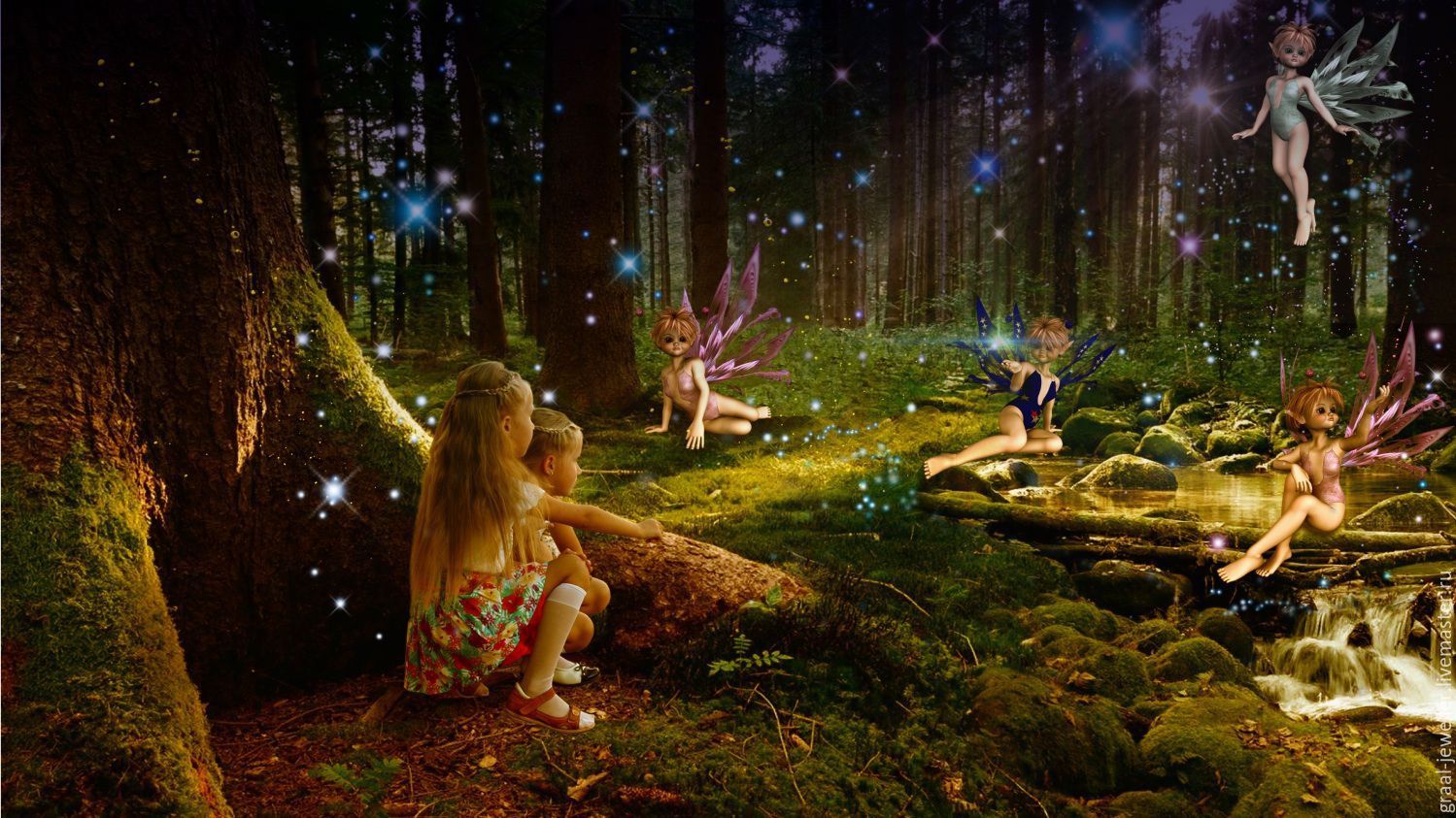 Сказочный лес с феями