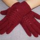 Maroon gloves with mohair. Gloves. Tatiana Boyarova. My Livemaster. Фото №6