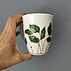 Tea Mug Leaves. Hand painted. Gifts for women. Mugs and cups. 'Вкусная роспись' Наталья Звягина. Online shopping on My Livemaster.  Фото №2