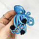 Brooch 'Blue octopus octopus blue tentacles squid'. Brooches. greenfox-23. Online shopping on My Livemaster.  Фото №2