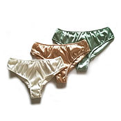 Одежда handmade. Livemaster - original item Set of silk Brazilian panties 3 colors. Handmade.