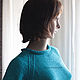 Turquoise sweater made of 100% cotton. Sweaters. IRINA GRUDKINA Handmade Knitwear. My Livemaster. Фото №4