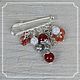 Brooch-pin with carnelian under silver, Brooches, Smolensk,  Фото №1