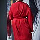 Шелковый брючный костюм-кимоно для полных (тройка) «Red”. Костюмы. Александра Майская. Ярмарка Мастеров.  Фото №6