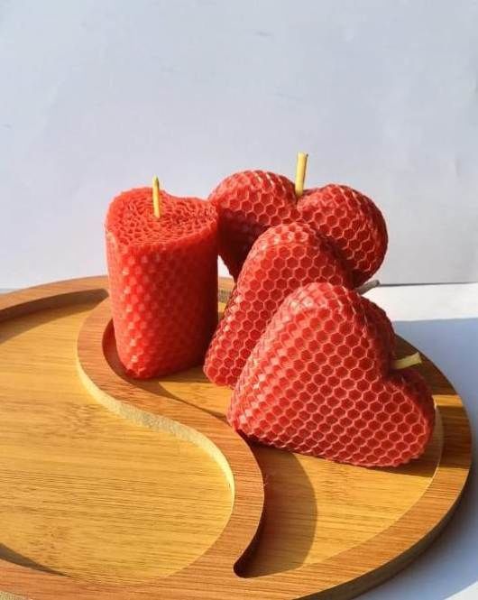 Свеча из вощины "Сердце" в интернет-магазине на Ярмарке Мастеров ...