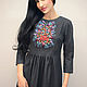 Warm dress with hand embroidery ' Autumn flowers'. Dresses. KVITKA. Online shopping on My Livemaster.  Фото №2