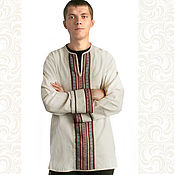 Linen shirt for men, boys "Lev Tolstoy", Slavic style