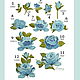 Embroidery applique patch Rose sky-blue embroidery flowers, Applications, Moscow,  Фото №1
