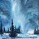 Млечный путь зимний пейзаж звездное небо картина. Картины. MarselArt. Ярмарка Мастеров.  Фото №5