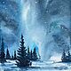 Milky Way winter landscape starry sky painting. Pictures. marselart. My Livemaster. Фото №5