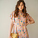 Viscose Midi Dress with Aztec Wings, Orange Summer Dress. Dresses. mozaika-rus. Online shopping on My Livemaster.  Фото №2