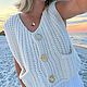 Заказать Женский вязаный жилет белый с карманами. AccessoriesGold. Ярмарка Мастеров. . Жилеты Фото №3