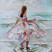 Картины и панно handmade. Livemaster - original item The sea whispered to me...oil painting with the sea on canvas. Handmade.