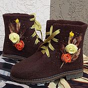 Обувь ручной работы handmade. Livemaster - original item Women`s felted boots with soles. Handmade.