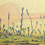 Картины и панно handmade. Livemaster - original item Painting landscape sun and steppe on mini easel 