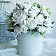 Bouquet of white roses. Flowers from polymer clay. Bouquets. Olga-art-flower. My Livemaster. Фото №6