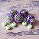 Бусина лэмпворк "Клевер фиолетовый". Бусины. Natalia Korolyuk lampwork beads. Интернет-магазин Ярмарка Мастеров.  Фото №2