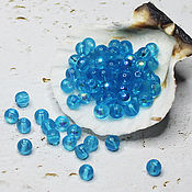 Материалы для творчества handmade. Livemaster - original item Round Beads 4 mm Blue rainbow 40 pcs. Handmade.