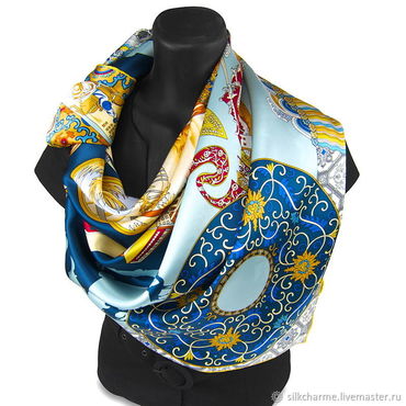 шелковый шарм платки. шелковый платок кремовый. светлый платок. платок с крупными цветами. платки из натурального шелка.