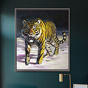 Картины и панно handmade. Livemaster - original item Oil painting tiger. Picture. Buy oil painting. Pictures. Handmade.