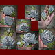 Embroidery applique patch Rose grey blue for Clothing decor. Applications. materials for creative Anna Sintez. Online shopping on My Livemaster.  Фото №2