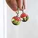 Серьги ручной работы  "Amanita muscaria". Серьги классические. MoranaJewelrYкрашения с цветами Санкт-Петербург. Интернет-магазин Ярмарка Мастеров.  Фото №2