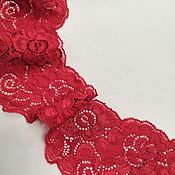 Материалы для творчества handmade. Livemaster - original item Lace: Stretch scarlet lace. Handmade.